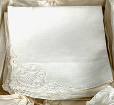 Vtg Corner Lace White Handkerchief 11" Cotton Lot of 4 From Jimmy K's Antiques