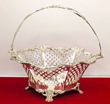 Vintage Sterling Silver Footed Basket #5467B, 8'' Diameter X 3-1/2''High