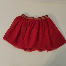 WonderKids Girls Tutu Skirt Red Glitter 3T Short Party Dance Layered