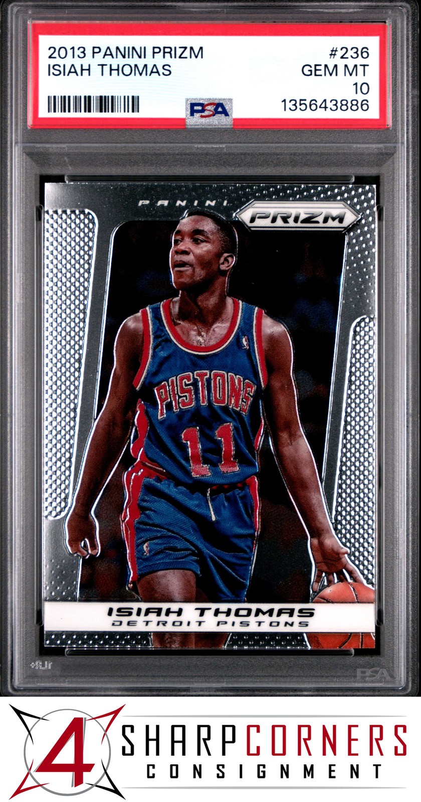 2013 PANINI PRIZM #236 ISIAH THOMAS HOF PSA 10