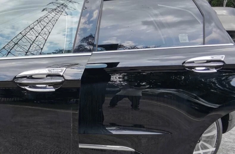 Ajuste para Ford Edge 2015-2021 hoja cromada exterior puerta lateral tazón cubierta moldura 4 piezas Foto 4 de 4