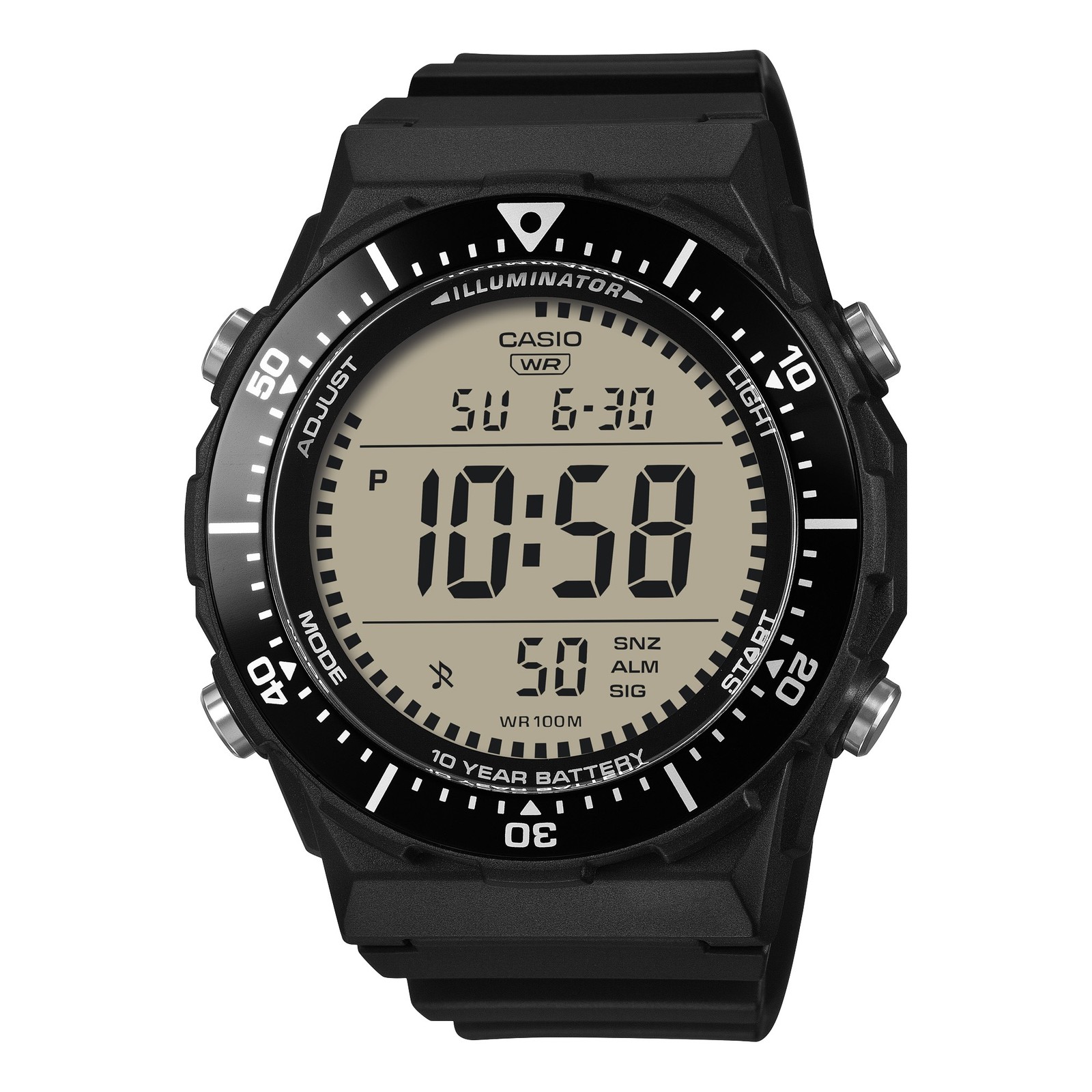 Mens Wristwatch CASIO AE-1700H-1AVEF Silicone Black Chrono Timer Alarm Digital