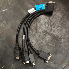 DB9 9-Pin RS-232 Serial Splitter Cable 1 Male to 3 Female Flat 1 ft Black