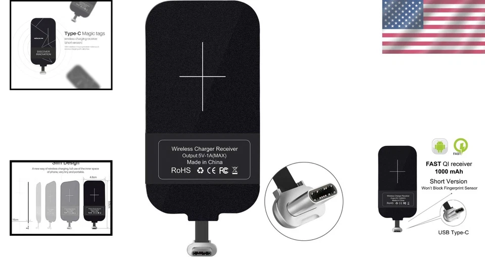 Receptor de carga inalámbrico de alto rendimiento para teléfonos tipo C - apto para viajar Foto 2 de 4