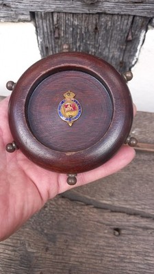 RMS Laconia Kreuzfahrtschiff Dampfschiff an Bord Souvenir Holzrad Schale.
