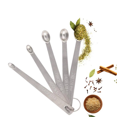 Measuring Spoons Stainless Steel Mini Spoons With Key Chain Design 5pcs/pack - Picture 23 of 23