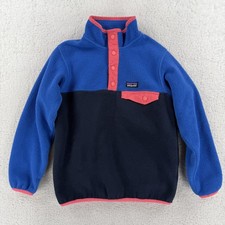 Patagonia Jacket Youth Small 7-8 Blue Synchilla Snap-T Fleece Colorblock Y2K