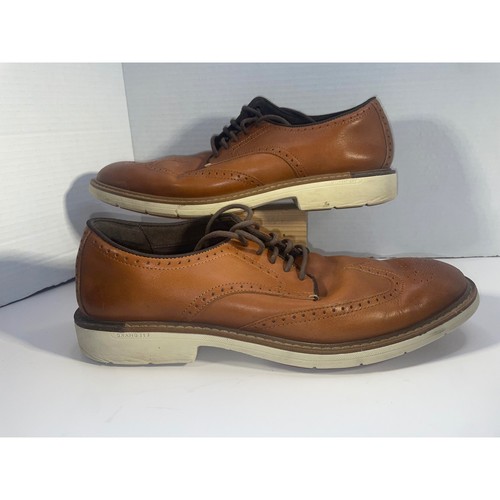 Cole Haan Mens Size 12M Grand 360 Leather Wingtip Oxford Dress Shoes Brown GREAT - Picture 2 of 8