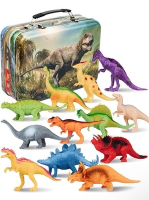 PLAYBEA Dinosaur Toys - 12 Realistic 7-Inch Models, Multi-Color, Metal...