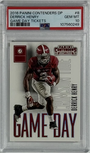 Derrick Henry (RC) 2016 Panini Contenders Draft Picks Game Day Ticket #8 PSA ...