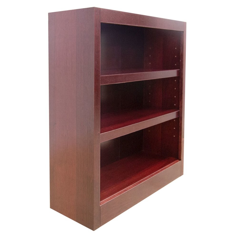 Concepts in Wood Single Wide Bookcase, 3 Shelves, Cherry Finish