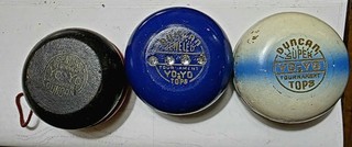 Vintage Duncan Wooden Yo Yos Jeweled Super Beginners 1940s/50s lot (3)