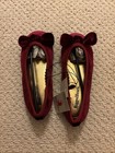 RUGGED BEAR New Girls Size 11 Burgundy Velvet Ballerina Flats With Bow NWOB — photo 4