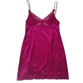 Agent Provocateur Dark Pink Silk Chemise S/M  Stretch Lacy Luxury Slip Sz 3