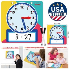 Magnetic 12 Rainbow Dry Erase Learning Clock ...