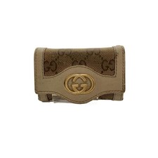 Gucci Key Case Beige Zipper Card Holder Authentic
