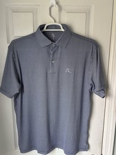 Rhoback Men's Performance Polo Navy/White Dogtooth Houndstooth Print Large NWOT