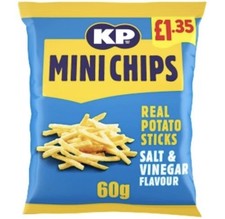 KP Mini Chips Real Potato Sticks Salt & Vinegar FULL BOX 20 Bags Free Shipping