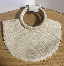Woven Straw Half Moon Handbag Circular Handle...
