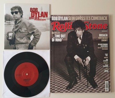 BOB DYLAN - LOVE SICK/COLD IRONS BOUND - 7'' SINGLE + ROLLING STONE 02/23 -