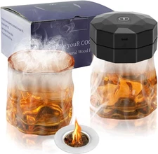 Electric Cocktail Smoker Kit 6 Natural Wood Chips No Butane Needed Smoke Infuser