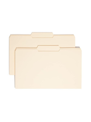 File Folder, 1/3-Cut Tab, Center Position, Legal Size, Manila, 100 per Box (1533