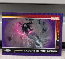 2025 Topps Chrome Deadpool #84 Caught in the Action Purple wave 33/250 X-23