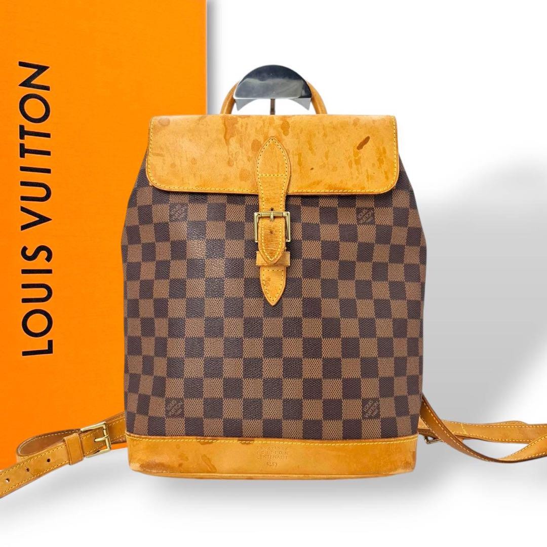 LOUIS VUITTON Harlequin Backpack in Damier Ebene Canvas & Leather N99038 TH1916
