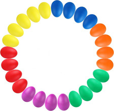 60 Pcs Egg Shaker Musical Instruments for Kids, 36 Packs Maracas Eggs with 24 Pa