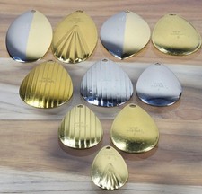 (10) Bob Toman Logo Brass Nickel Spinner Blade Different Sizes Styles Lure Craft