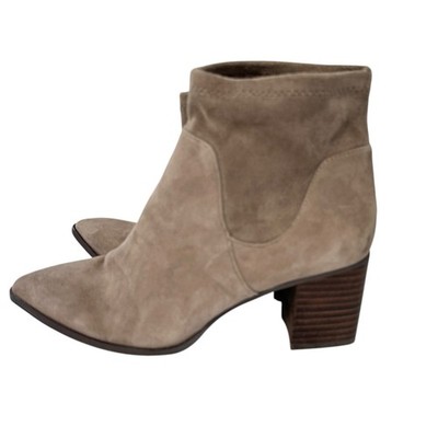 Sole Society Gray Suede Leather Heeled Booties Ankle Boots 7 Medium Classic