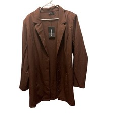 NWT Pretty Little Thing Plus Size 18 Chocolate Blazer Dress READ  