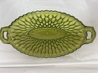 Vintage 8 1/2”L Dish Indiana Glass Honeycomb Patterned Olive Green Glass — photo 5