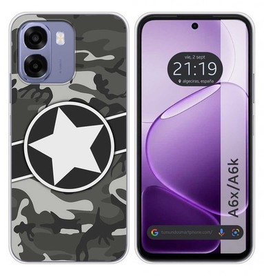 Hülle Silikon für Oppo A6x/A6k Design Tarnung 02 Muster