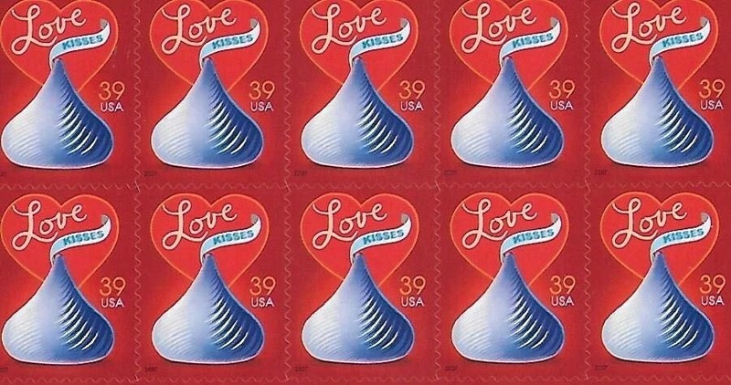WITH LOVE AND KISSES #4122  {Block of 10}