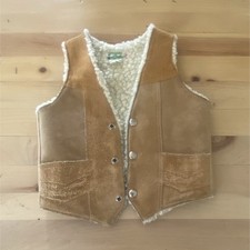 Genuine Leather Vintage Suede Sherpa Boy's Western Vest Boys 3T