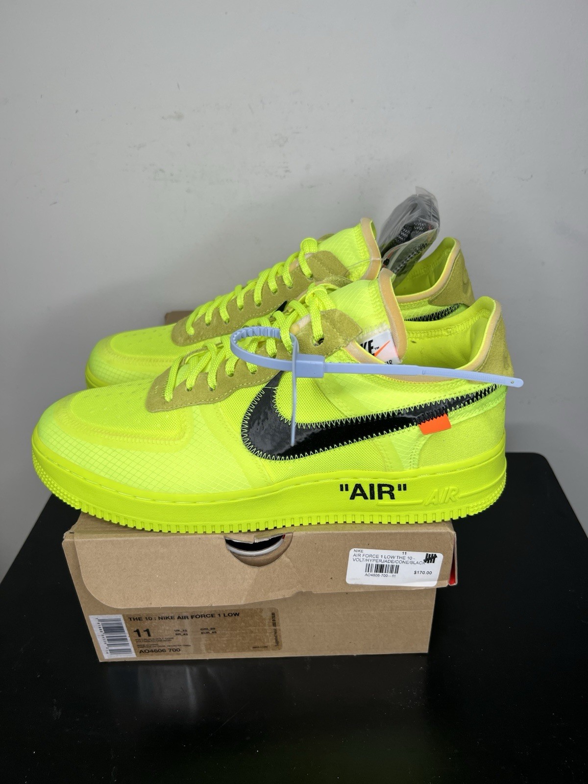 OFF WHITE X NIKE DS Nike Off White x Air Force 1 Low Volt Hyper taglia 11 Supreme MoMA "The TEN" OG