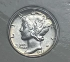 1942 P MERCURY DIME Gem BU W/ Golden Rim Toning