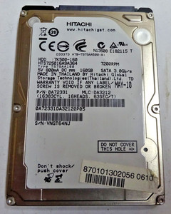 HITACHI *HTS725016A9A364* 160 GB * SATA HDD Notebook 2,5 Zoll #NFP1680