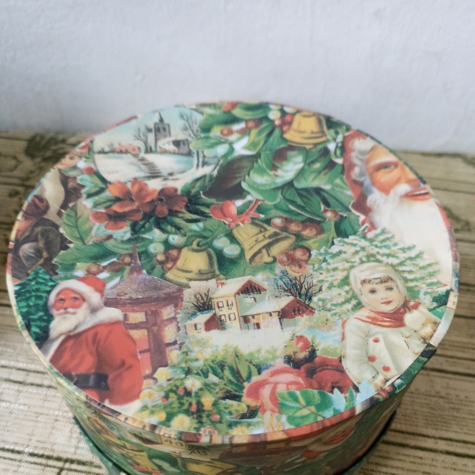 small Vintage Christmas Cardboard small Nesting Boxes Circle | eBay UK