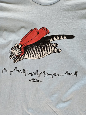 vtg 70s B KLIBAN FAT CAT Superhero CRAZY SHIRTS HAWAII t-shirt