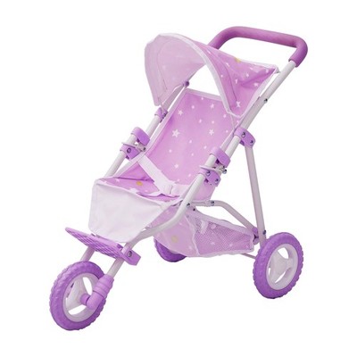 Olivia's Little World Baby Doll Jogging-Style Stroller with Canopy, Seatbelt ...