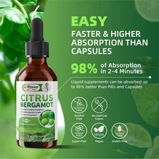 Liquid Citrus Bergamot Drops 2oz | Heart Health & Digestive Support Formula