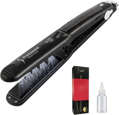 DORISILK Steam Straightener for Hair, Professional Steam Flat Iron Salon Cera...