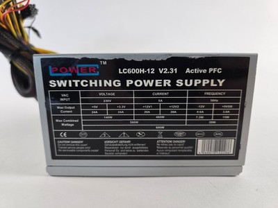 600Watt PC Netzteil LC Power LC600H-12 V2.31  ATX Power Supply 20+4Pin