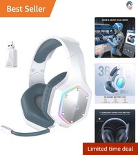Wireless Gaming Headset Compatibility PC PS4 PS5 Over Ear Noise Cancelling Mi...