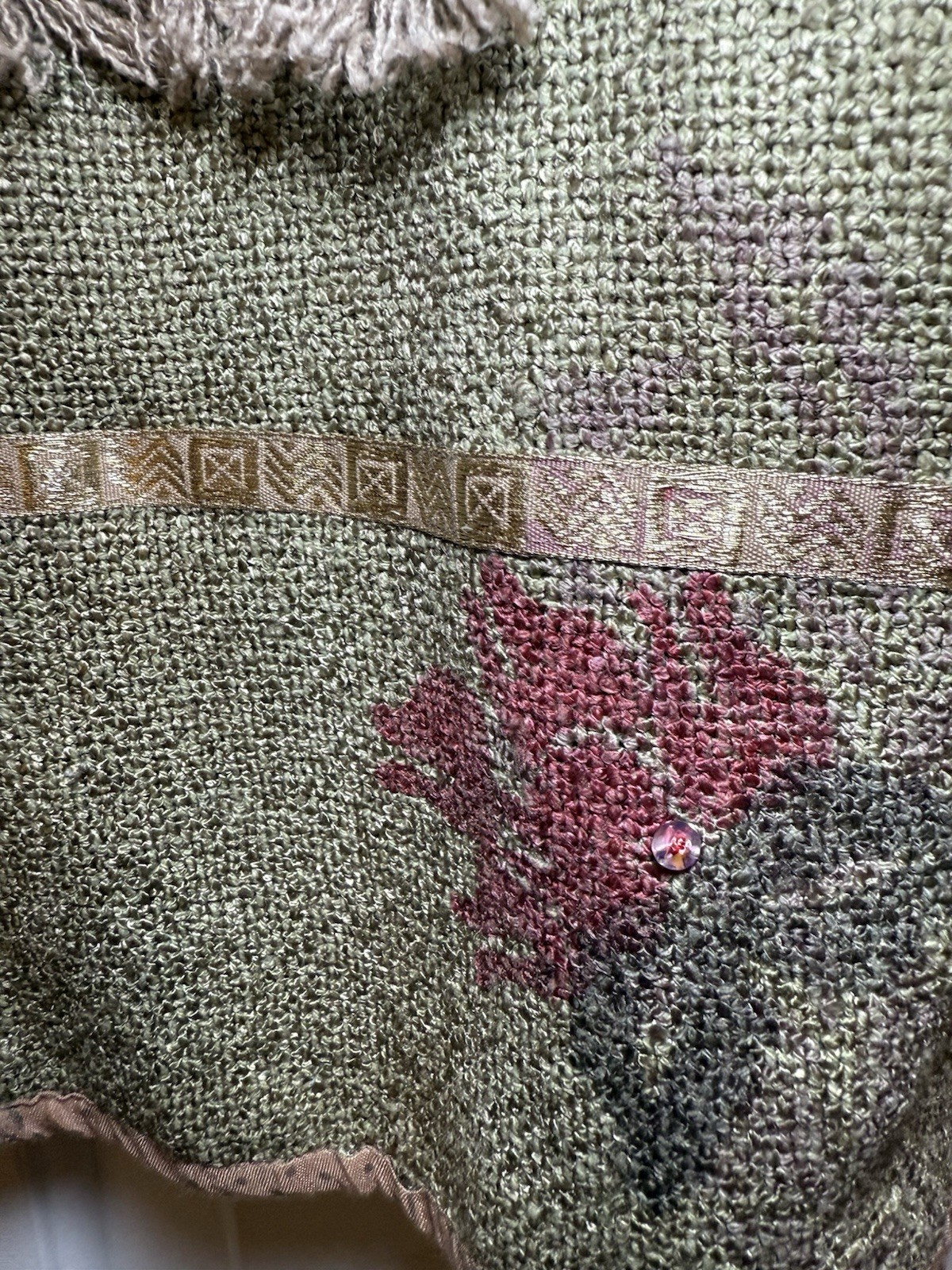 Flashback Orange & Tan Floral Patchwork Vintage J… - image 6