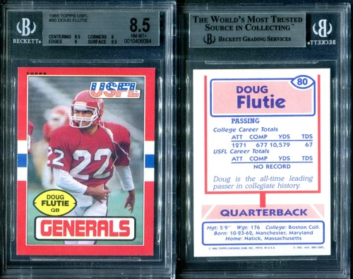 BGS 8.5 1985 Topps USFL #80 Doug Flutie XRC RC New Jersey Generals G00 3740