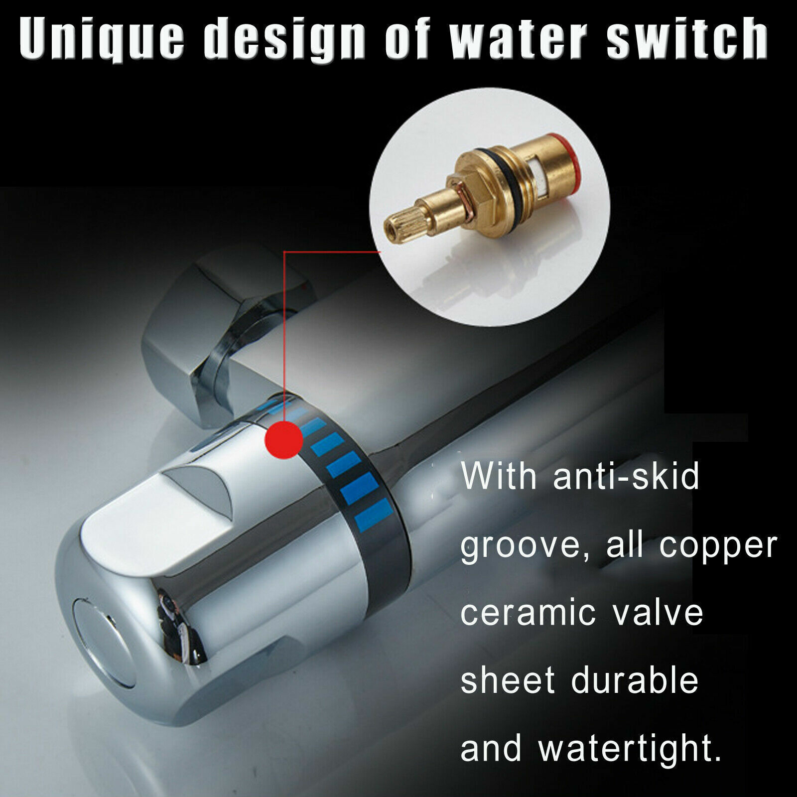 Thermostatic Bath Shower Mixer Tap Bathroom Bar Shower Value Filler