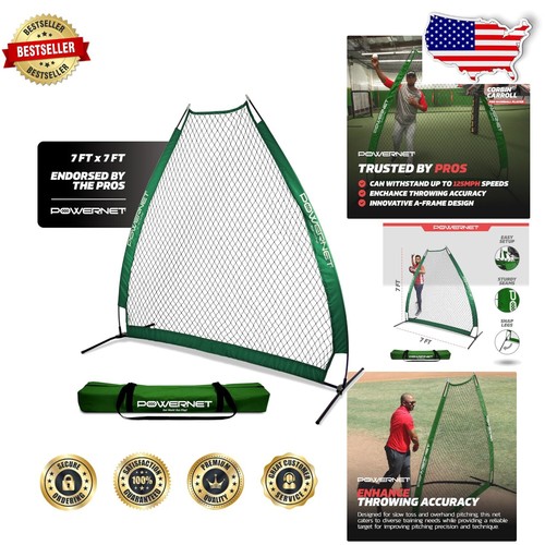 7-Ft Lightweight Pitching Net with Carry Bag - Perfect for Practice ...